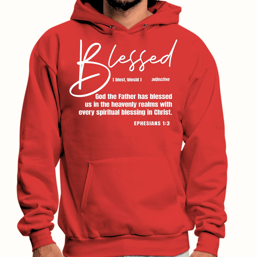 Mens Graphic Hoodie Blessed in Christ