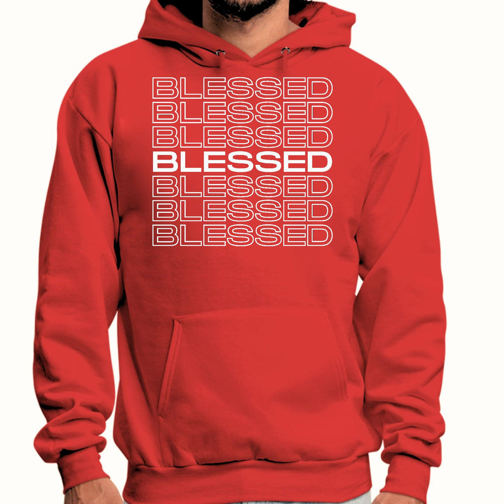 Mens Graphic Hoodie Blessed Stacked Print