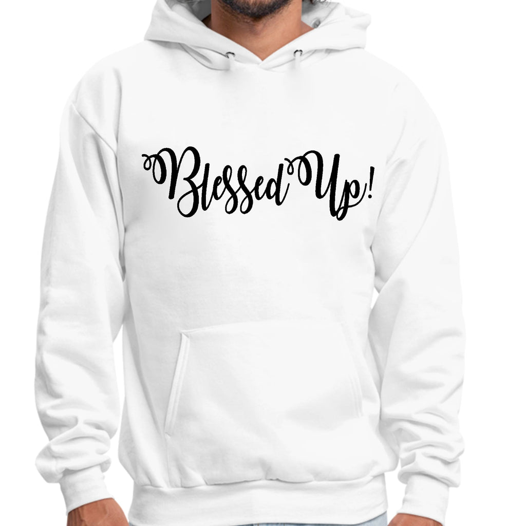 Mens Graphic Hoodie Blessed Up Quote Black Illustration