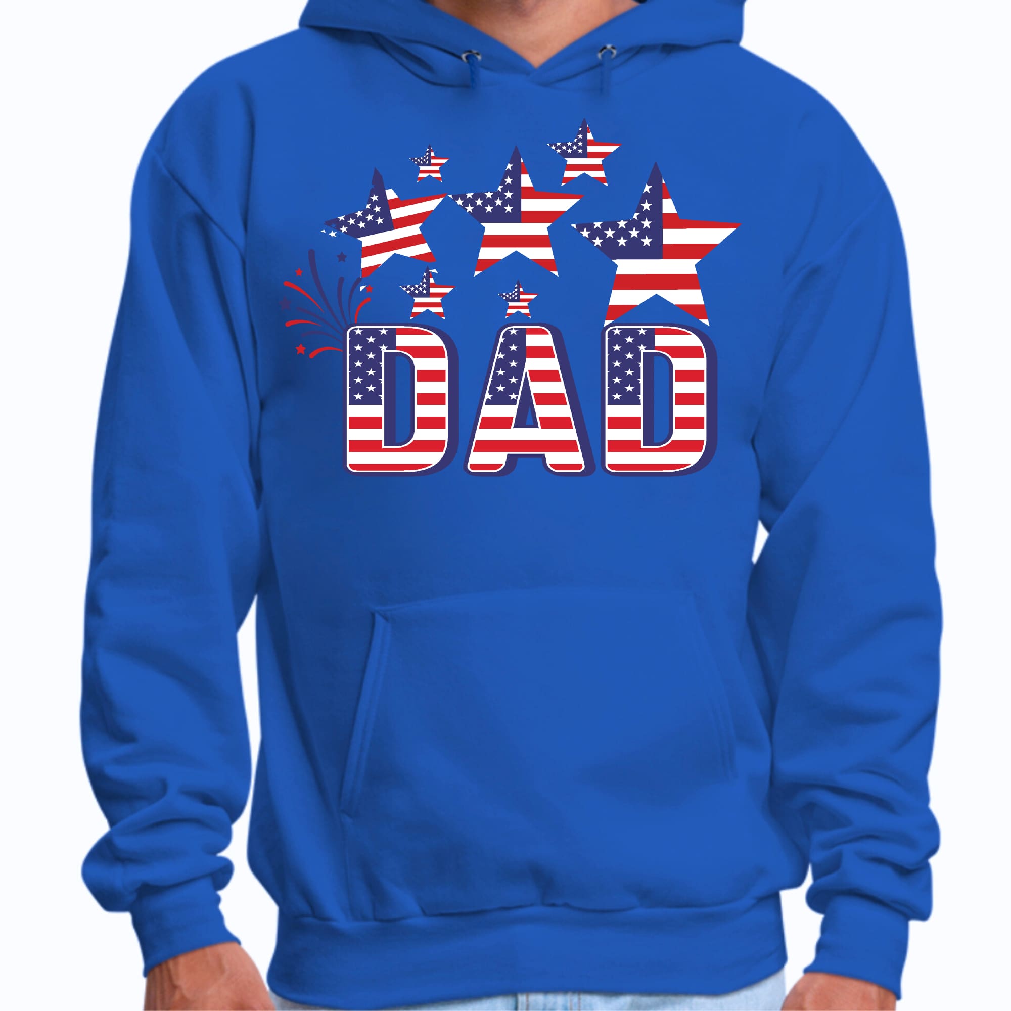Mens Graphic Hoodie Dad Independence Day 4th of July Celebration