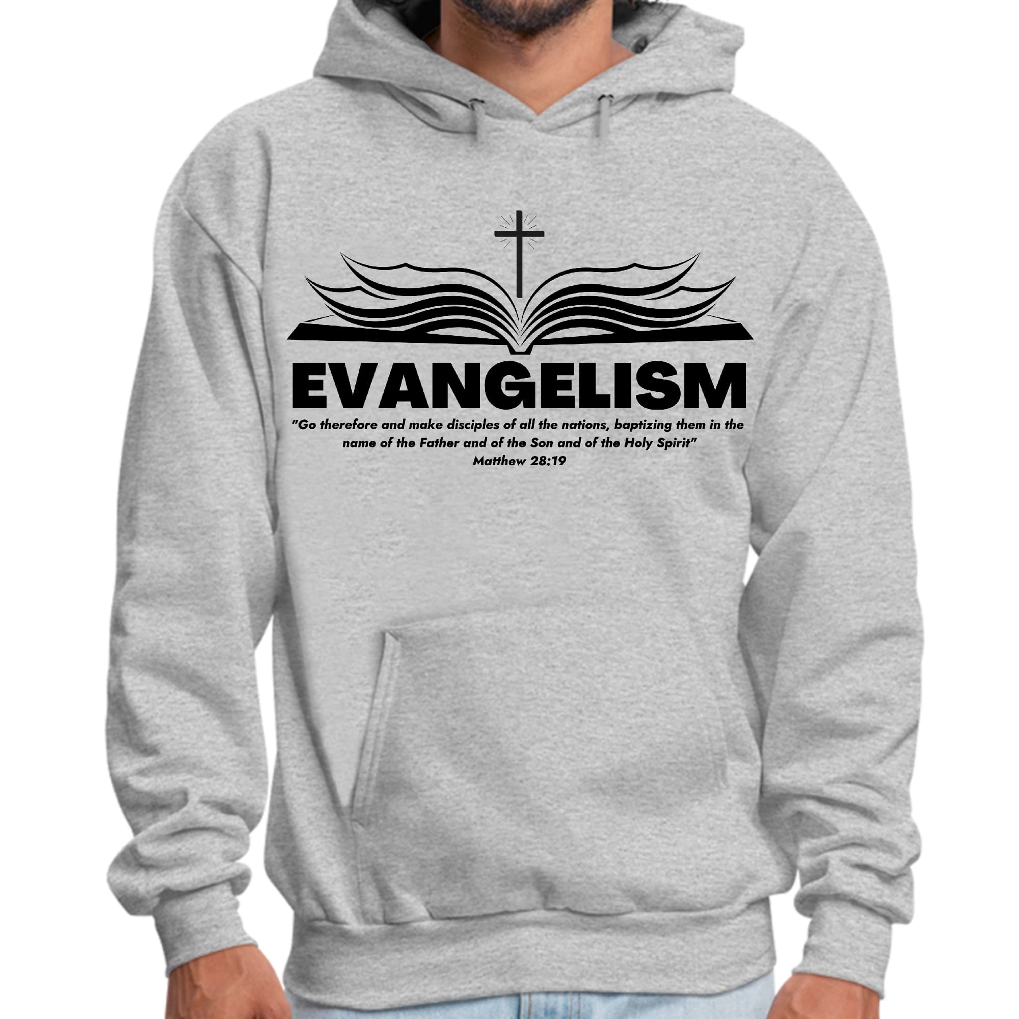 Mens Graphic Hoodie Evangelism - Go Therefore and Make Disciples