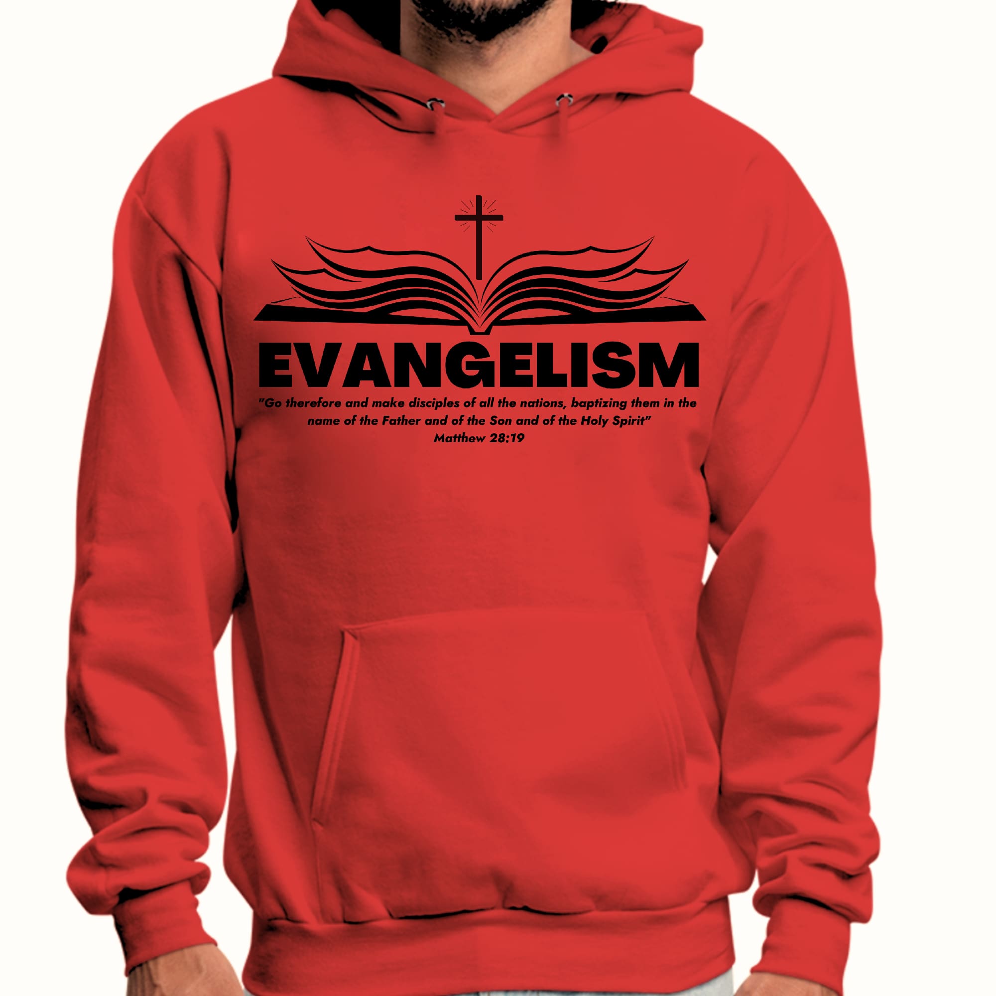 Mens Graphic Hoodie Evangelism - Go Therefore and Make Disciples