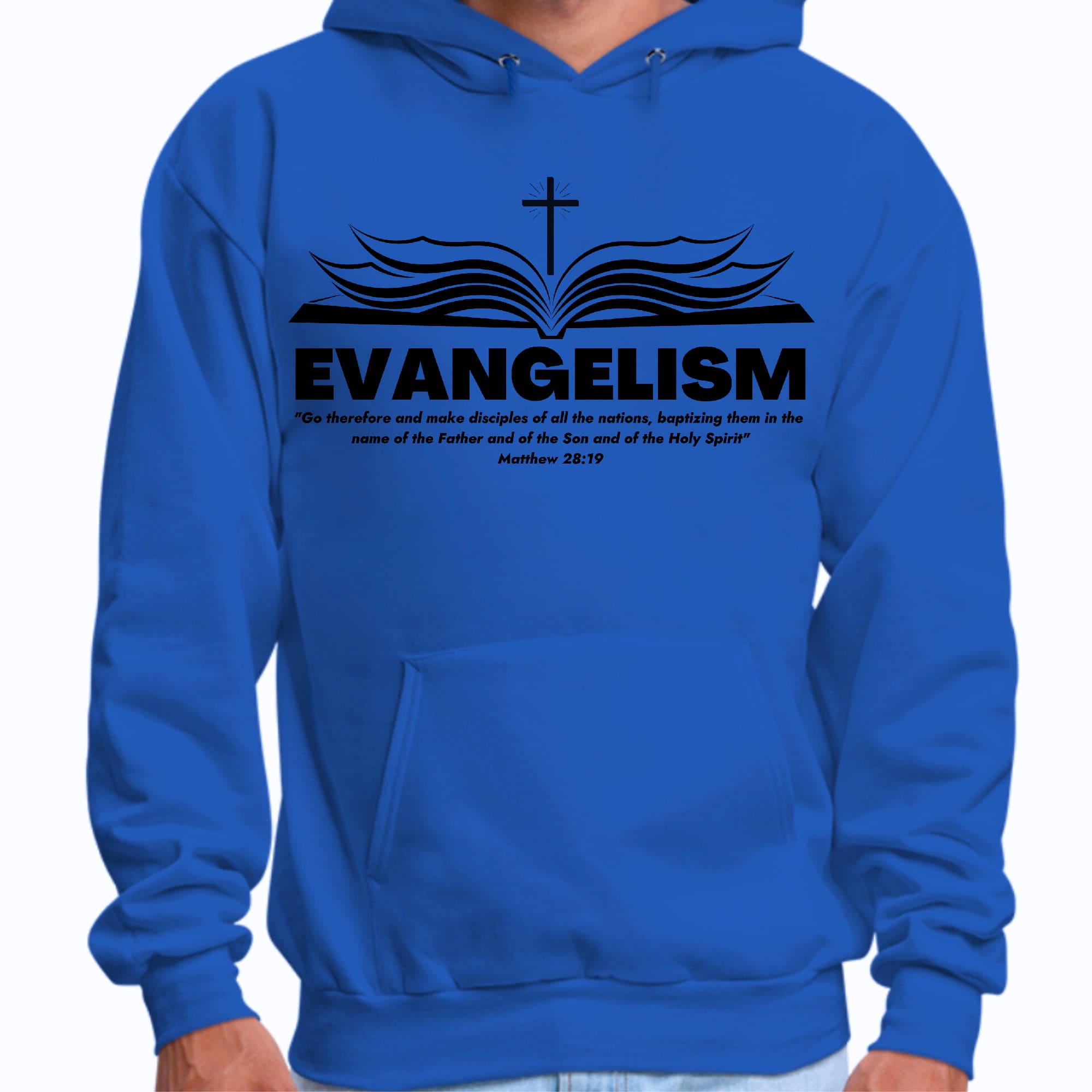 Mens Graphic Hoodie Evangelism - Go Therefore and Make Disciples
