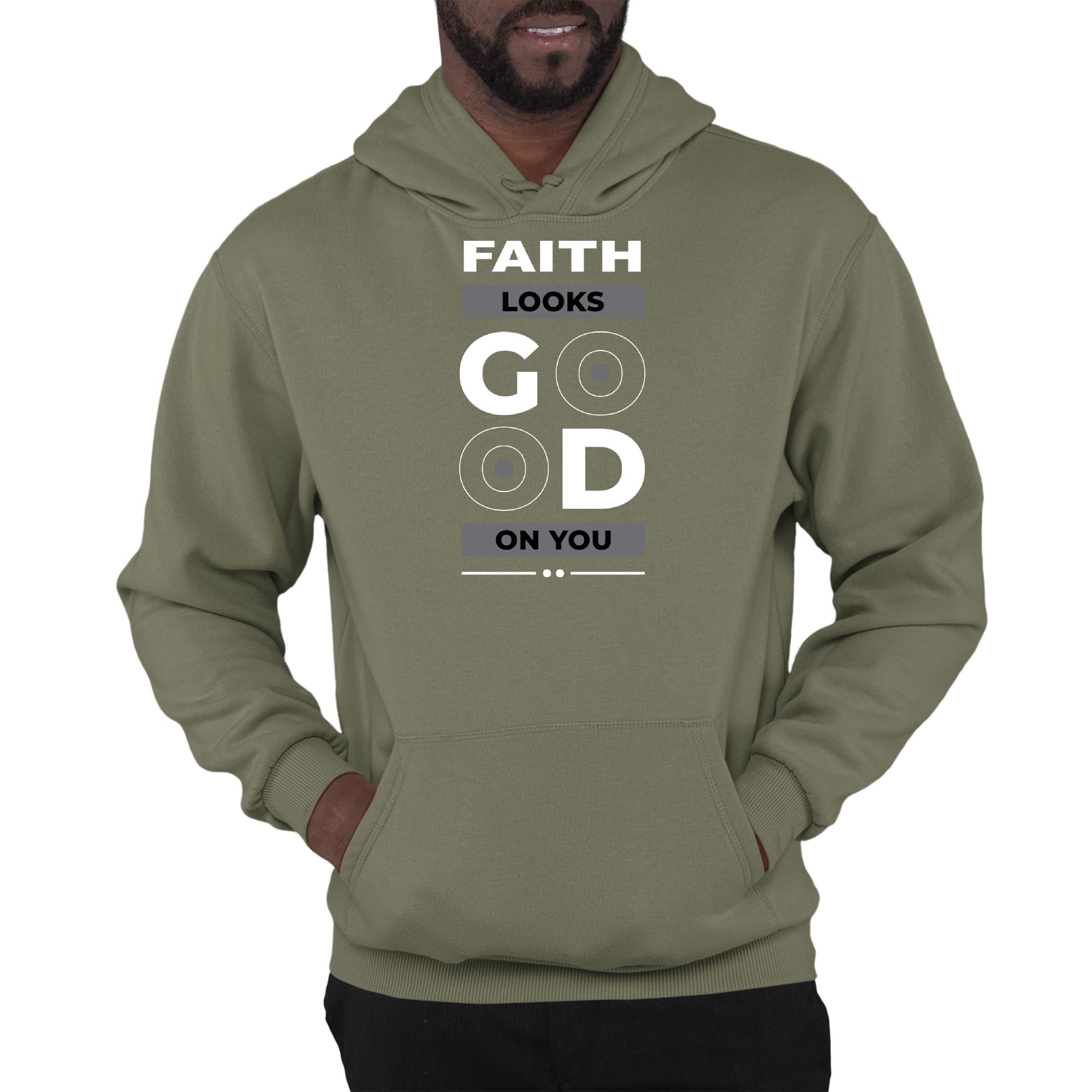 Mens Graphic Hoodie Faith Looks Good