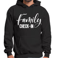 Mens Graphic Hoodie Family Check-in Illustration