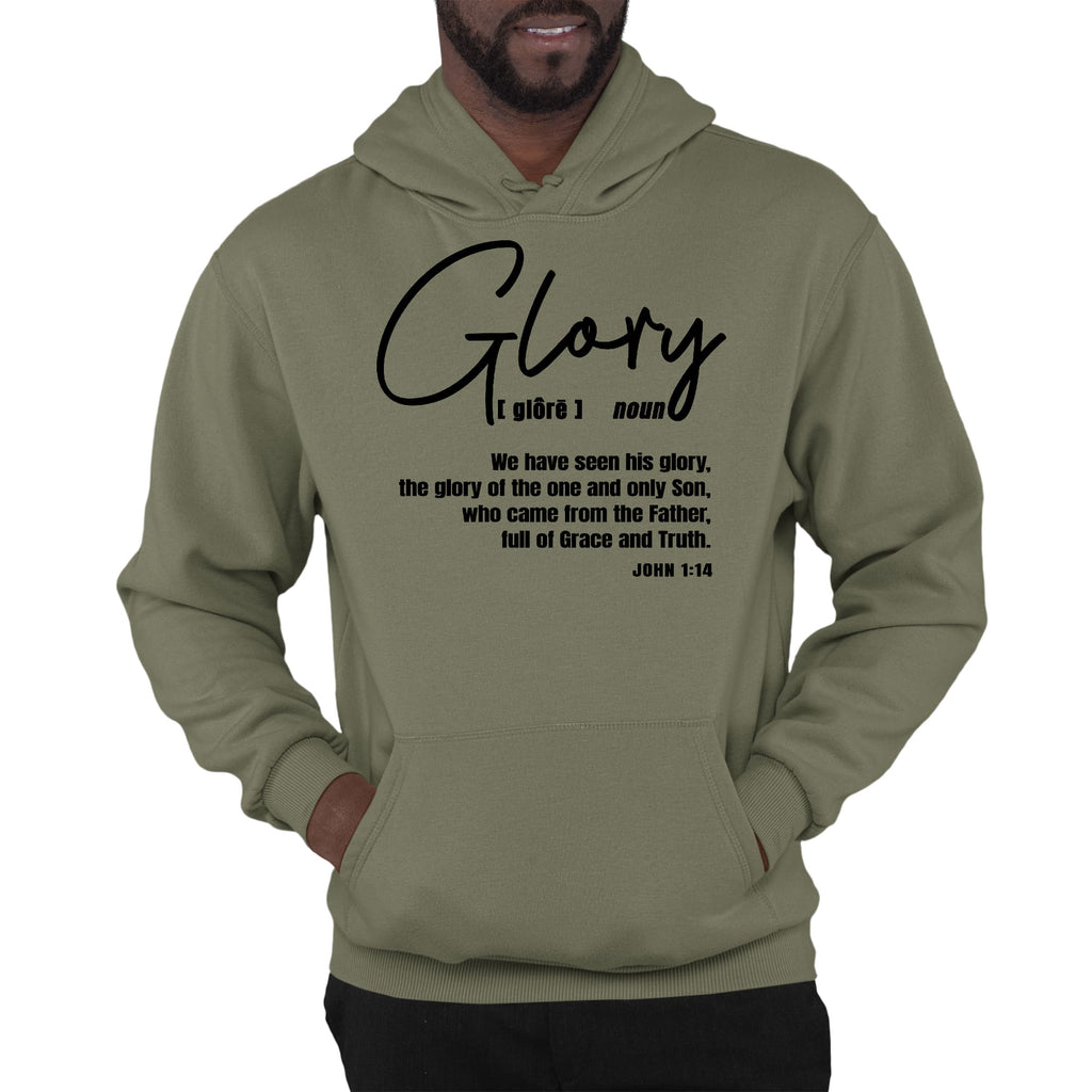 Mens Graphic Hoodie Glory - Christian Inspiration - Black