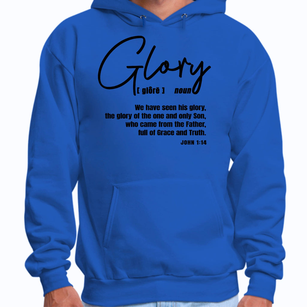 Mens Graphic Hoodie Glory - Christian Inspiration - Black