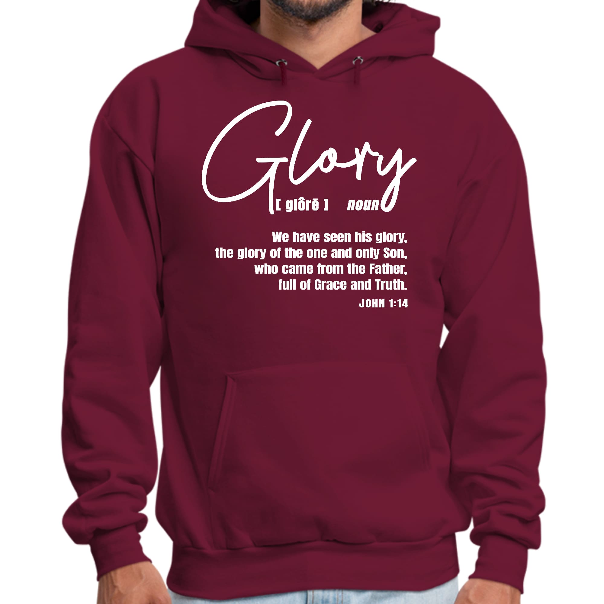 Mens Graphic Hoodie Glory - Christian Inspiration