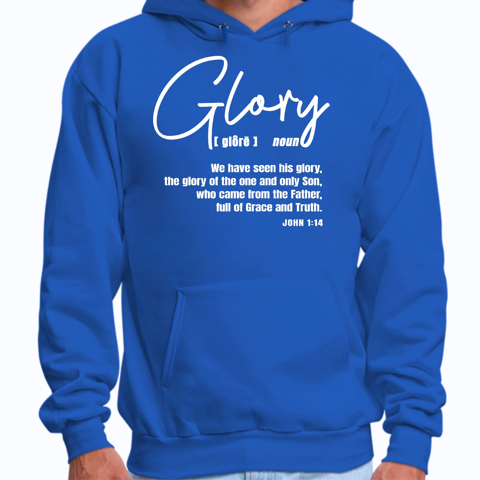 Mens Graphic Hoodie Glory - Christian Inspiration