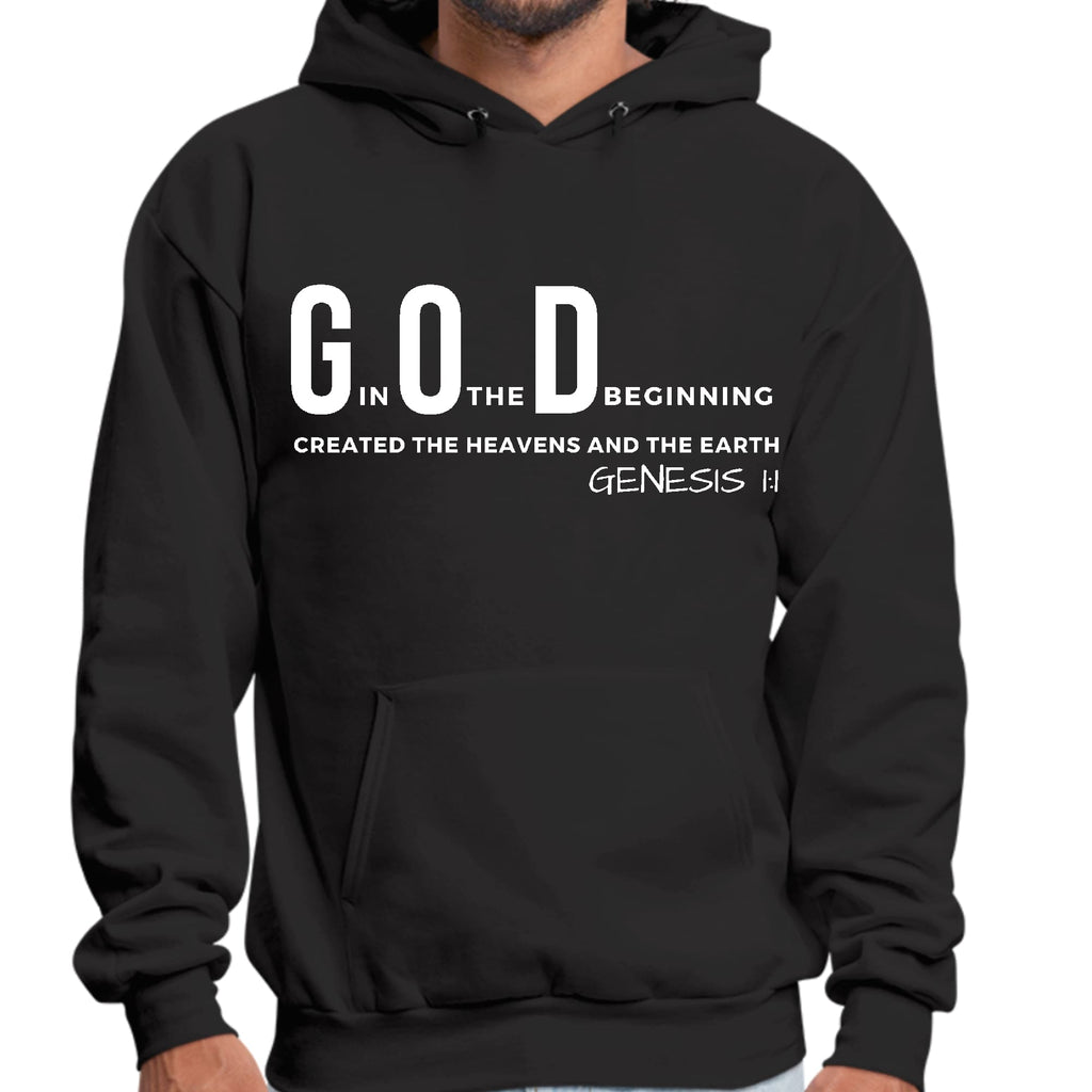Mens Graphic Hoodie God in the Beginning Print