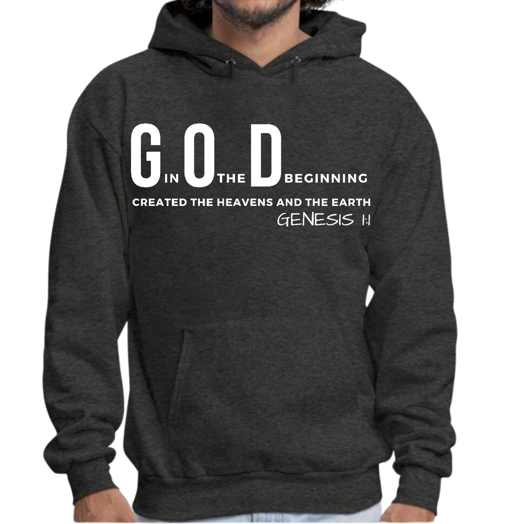 Mens Graphic Hoodie God in the Beginning Print