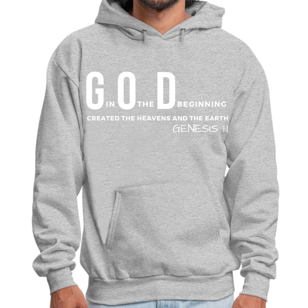 Mens Graphic Hoodie God in the Beginning Print