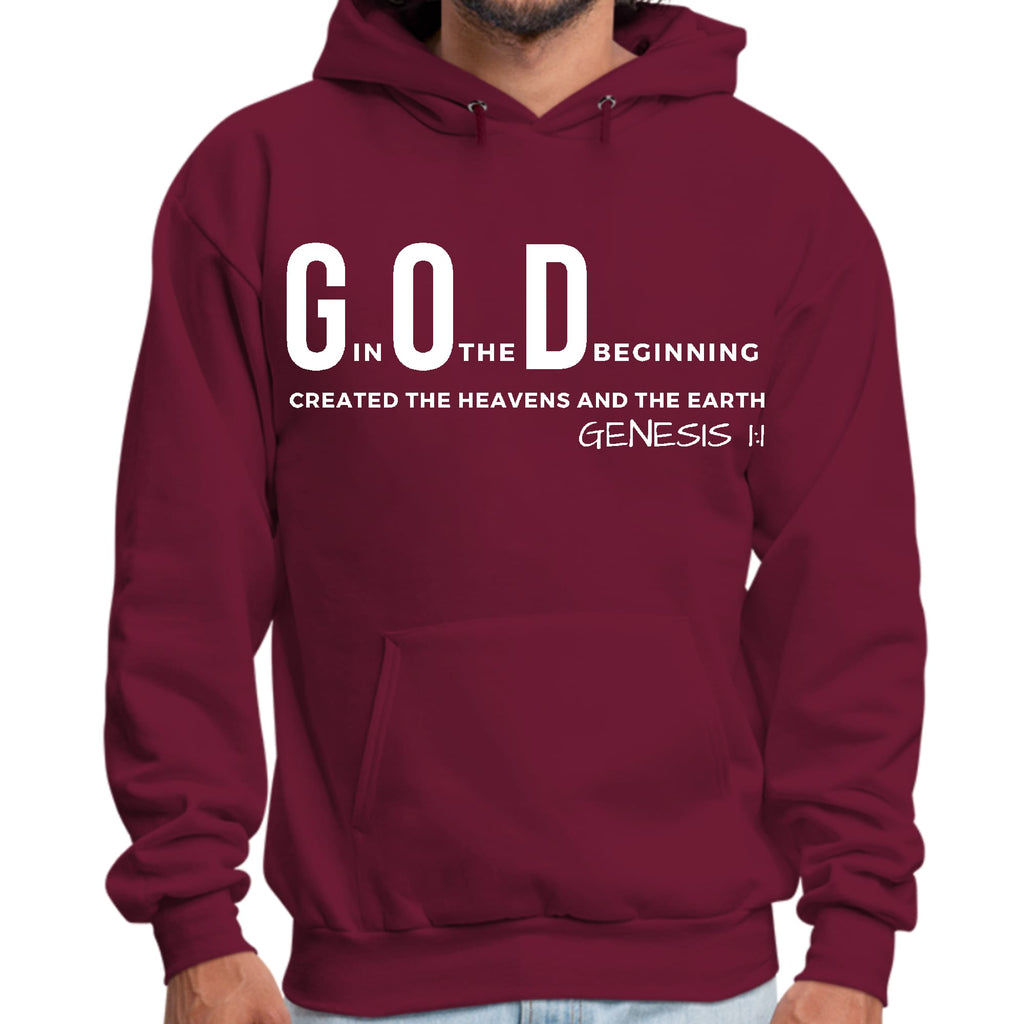 Mens Graphic Hoodie God in the Beginning Print