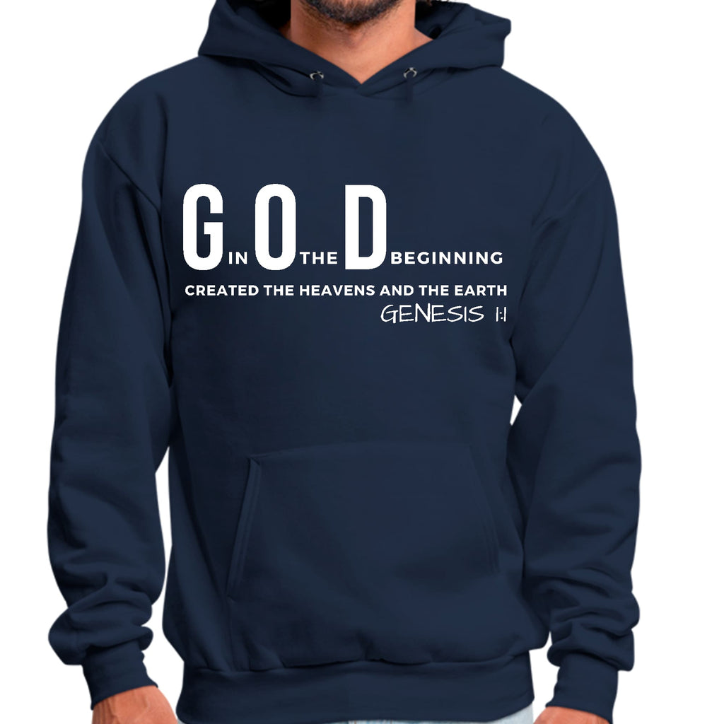 Mens Graphic Hoodie God in the Beginning Print