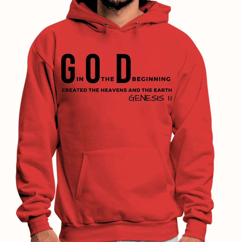 Mens Graphic Hoodie God in the Beginning Print
