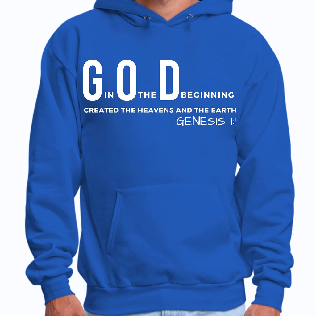 Mens Graphic Hoodie God in the Beginning Print
