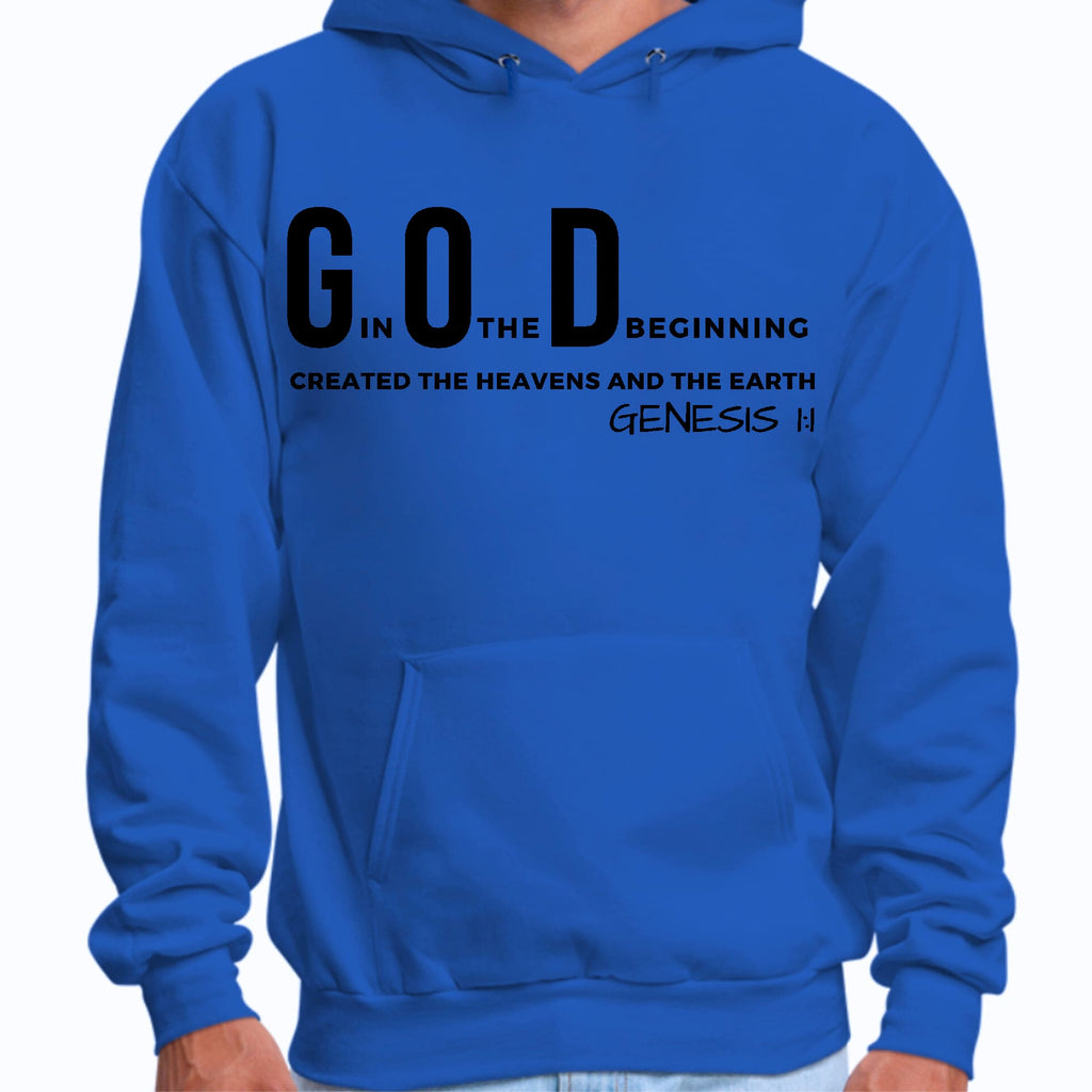 Mens Graphic Hoodie God in the Beginning Print