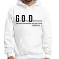 Mens Graphic Hoodie God in the Beginning Print