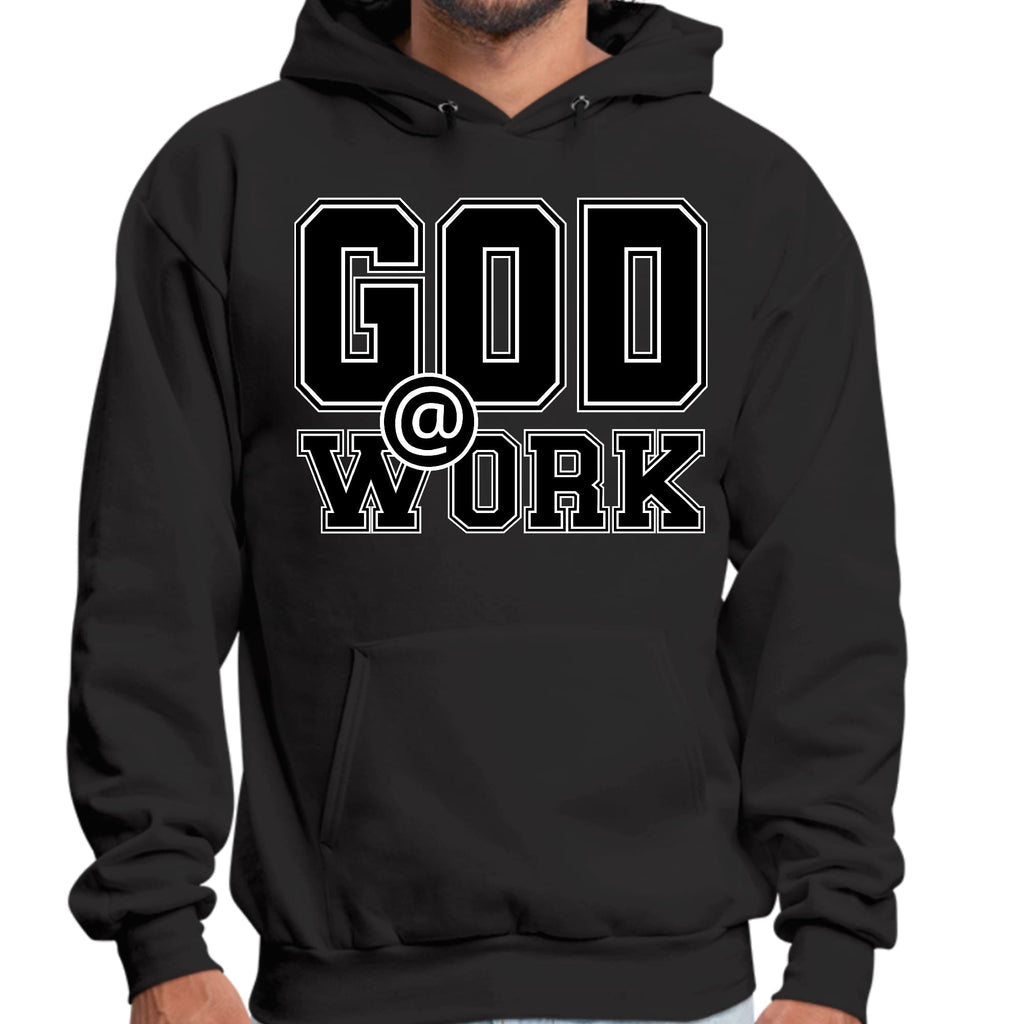 Mens Graphic Hoodie God @ Work Print