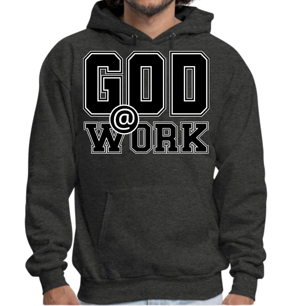 Mens Graphic Hoodie God @ Work Print