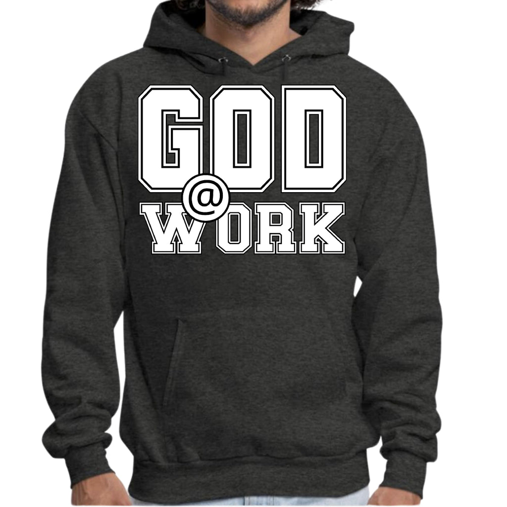 Mens Graphic Hoodie God @ Work Print