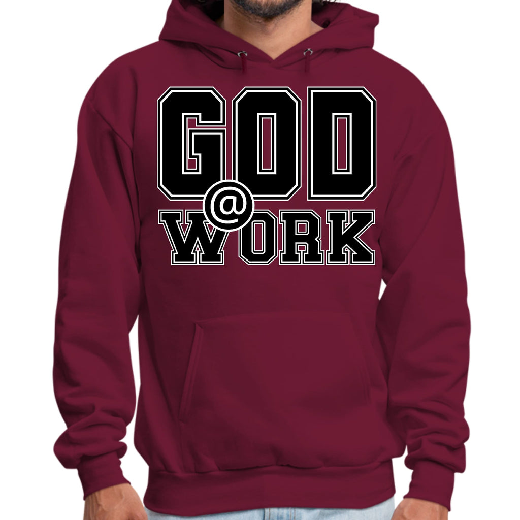 Mens Graphic Hoodie God @ Work Print
