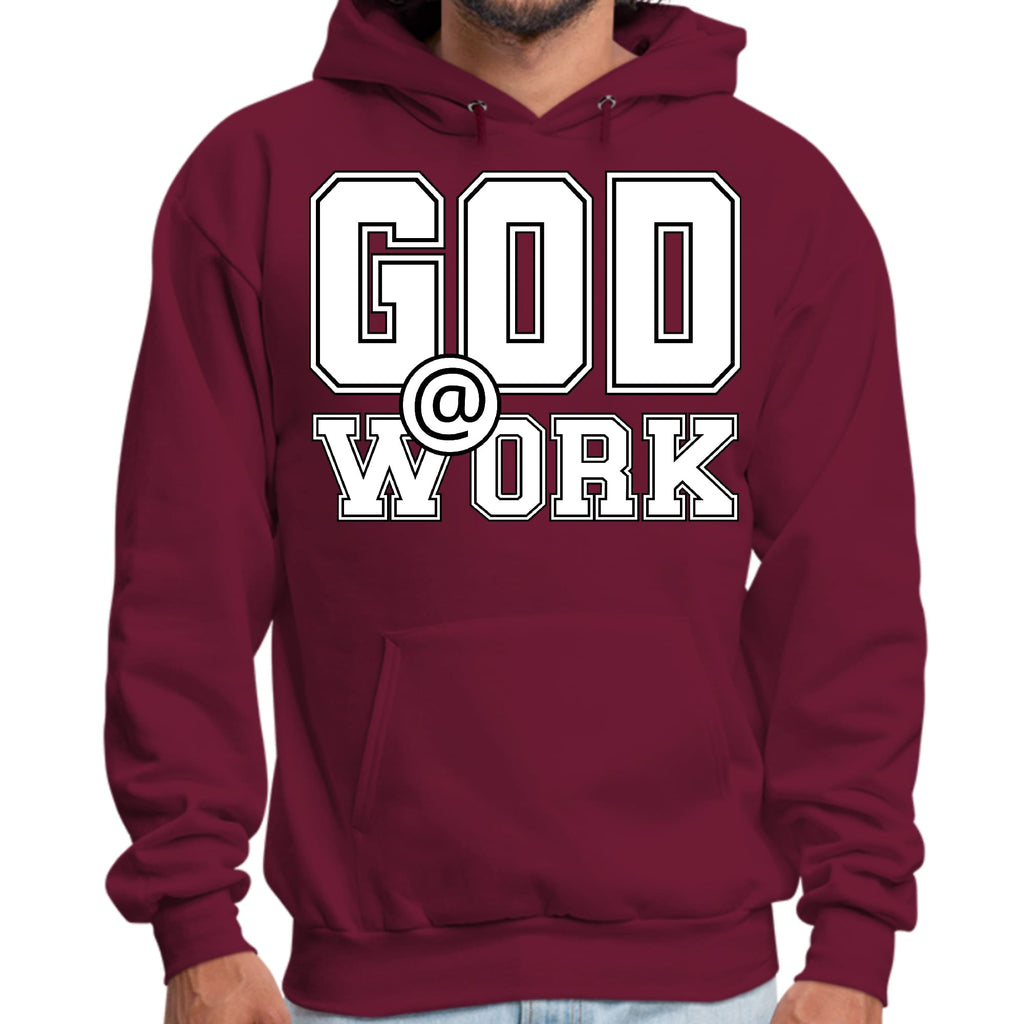 Mens Graphic Hoodie God @ Work Print