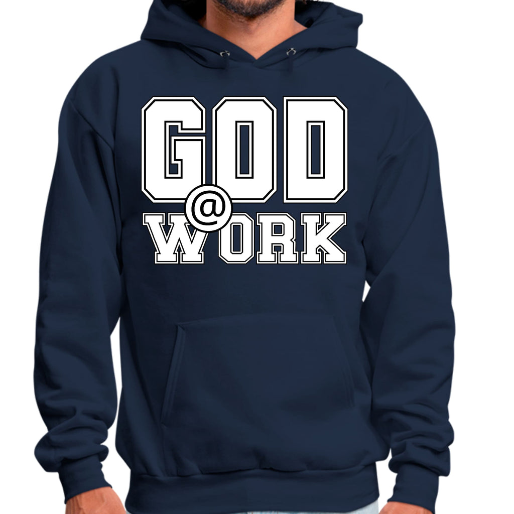 Mens Graphic Hoodie God @ Work Print