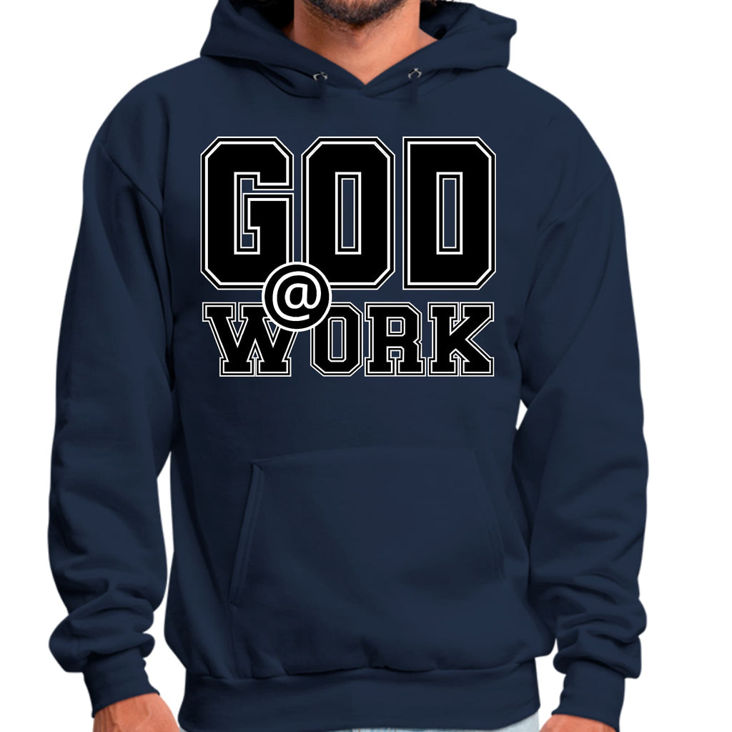 Mens Graphic Hoodie God @ Work Print
