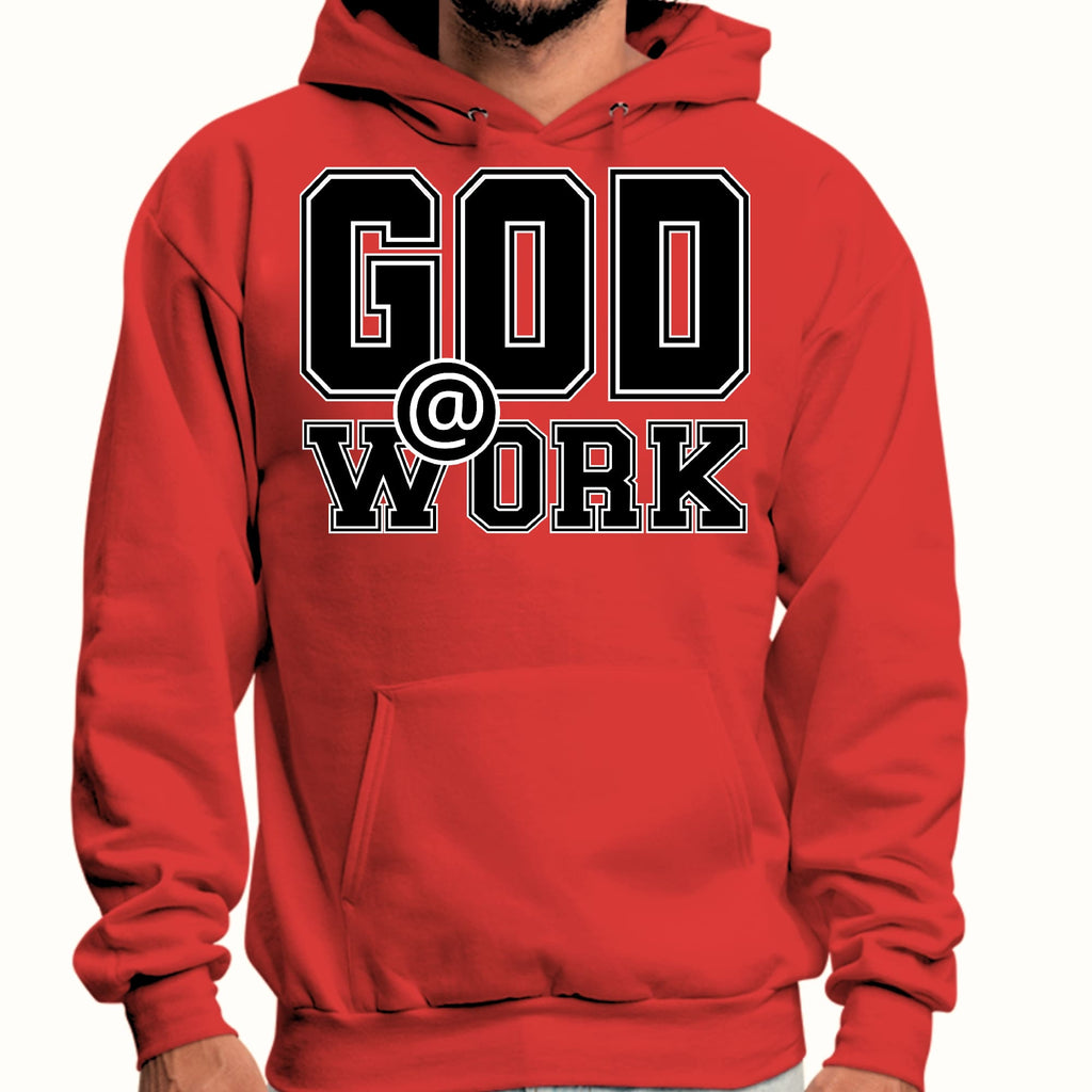 Mens Graphic Hoodie God @ Work Print