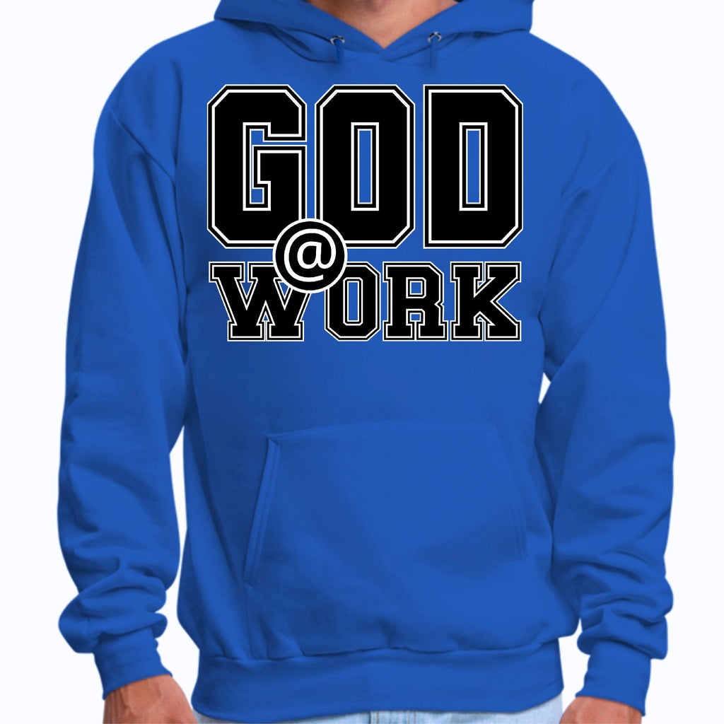 Mens Graphic Hoodie God @ Work Print