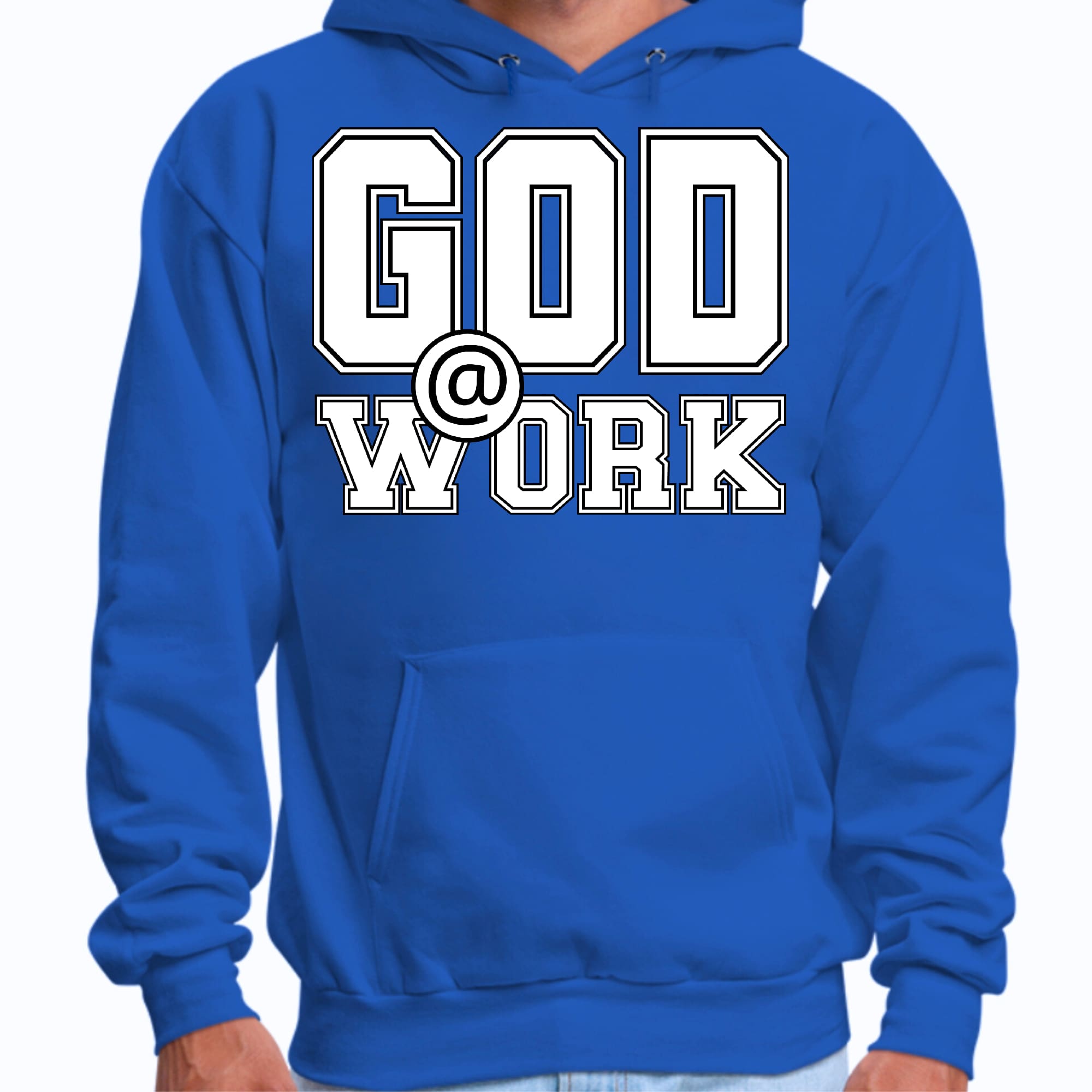 Mens Graphic Hoodie God @ Work Print