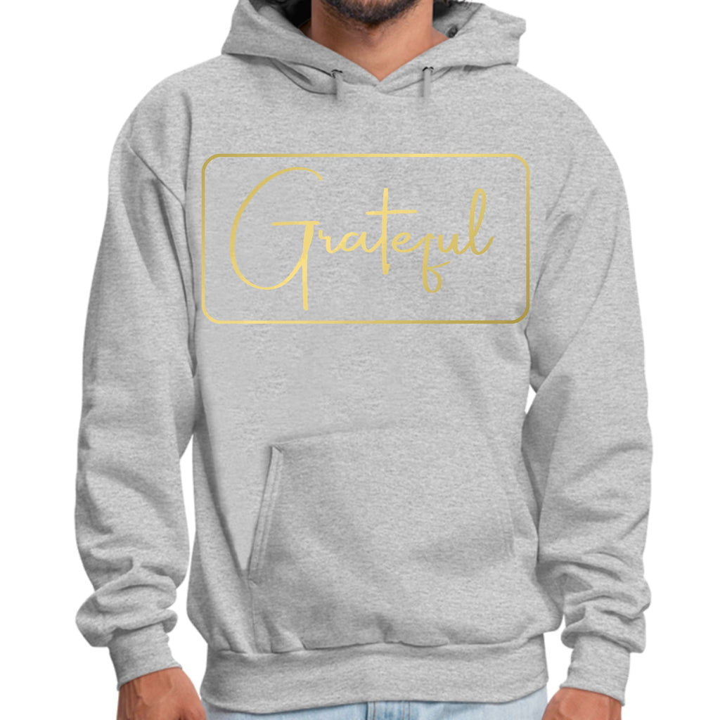 Mens Graphic Hoodie Grateful - Metallic Gold Illustration