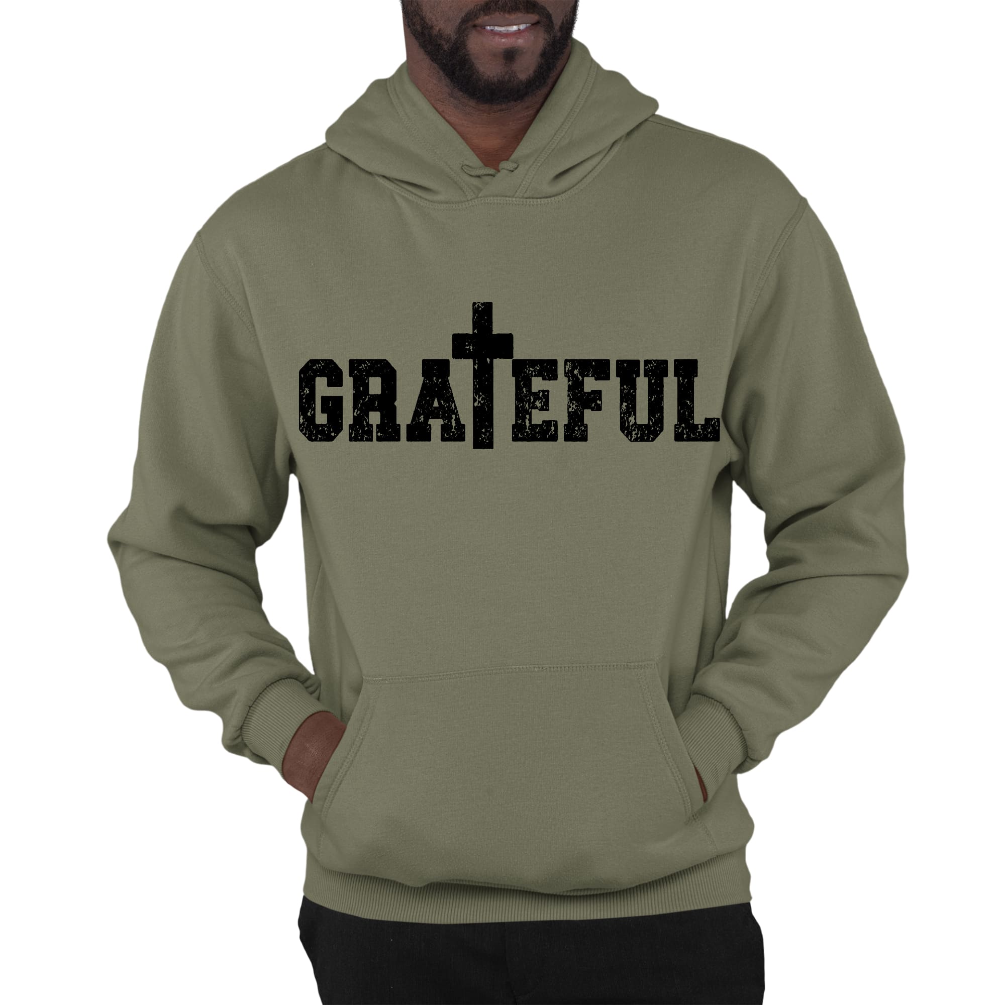 Mens Graphic Hoodie Grateful Print