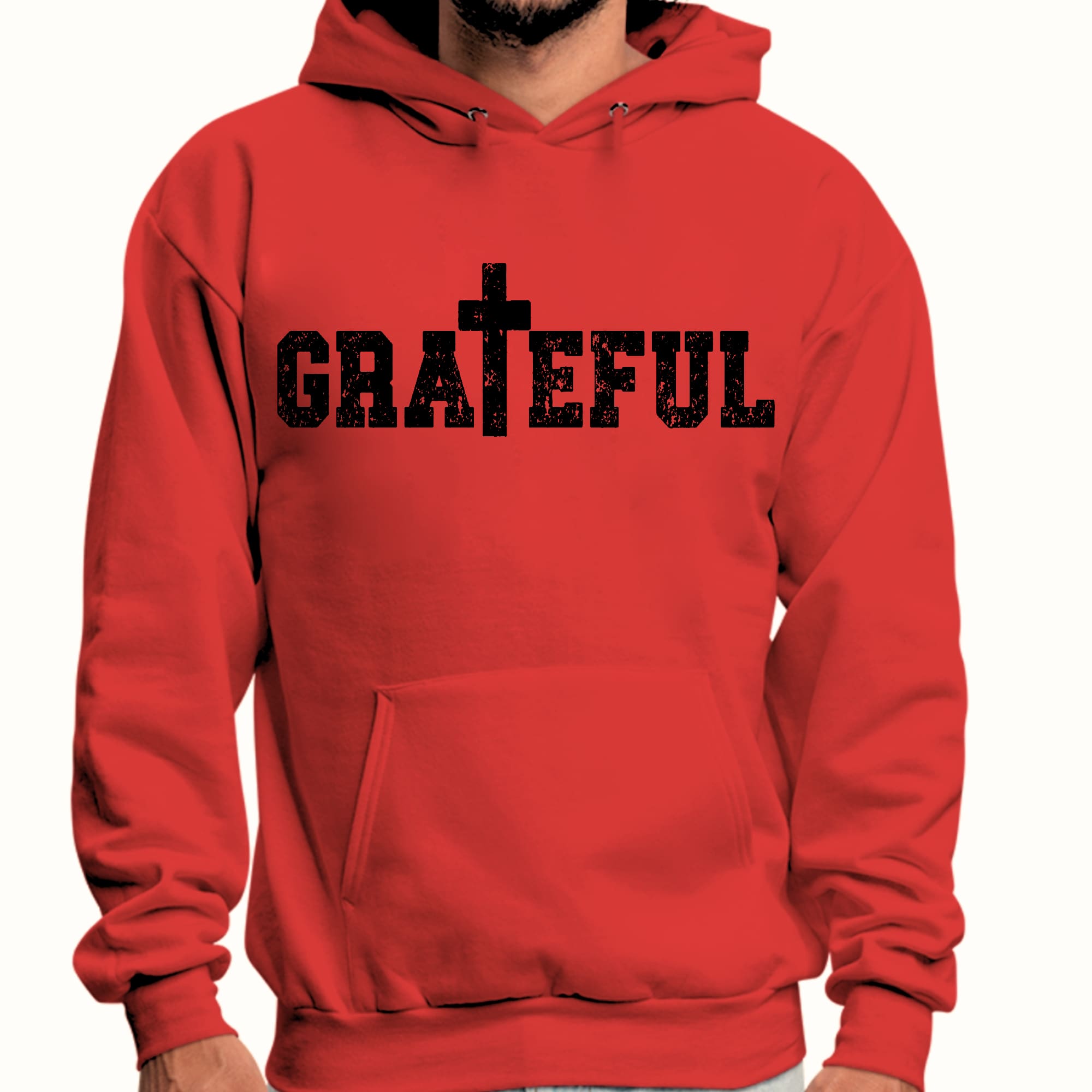Mens Graphic Hoodie Grateful Print