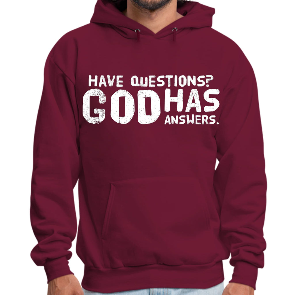 Mens Graphic Hoodie have Questions God has Answers