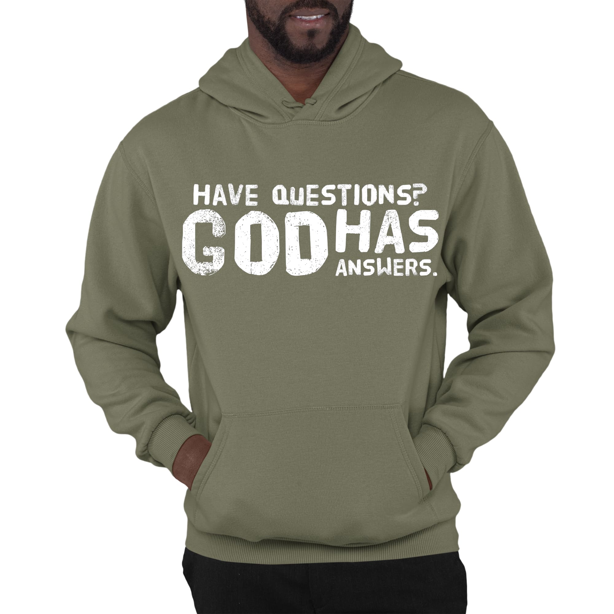 Mens Graphic Hoodie have Questions God has Answers