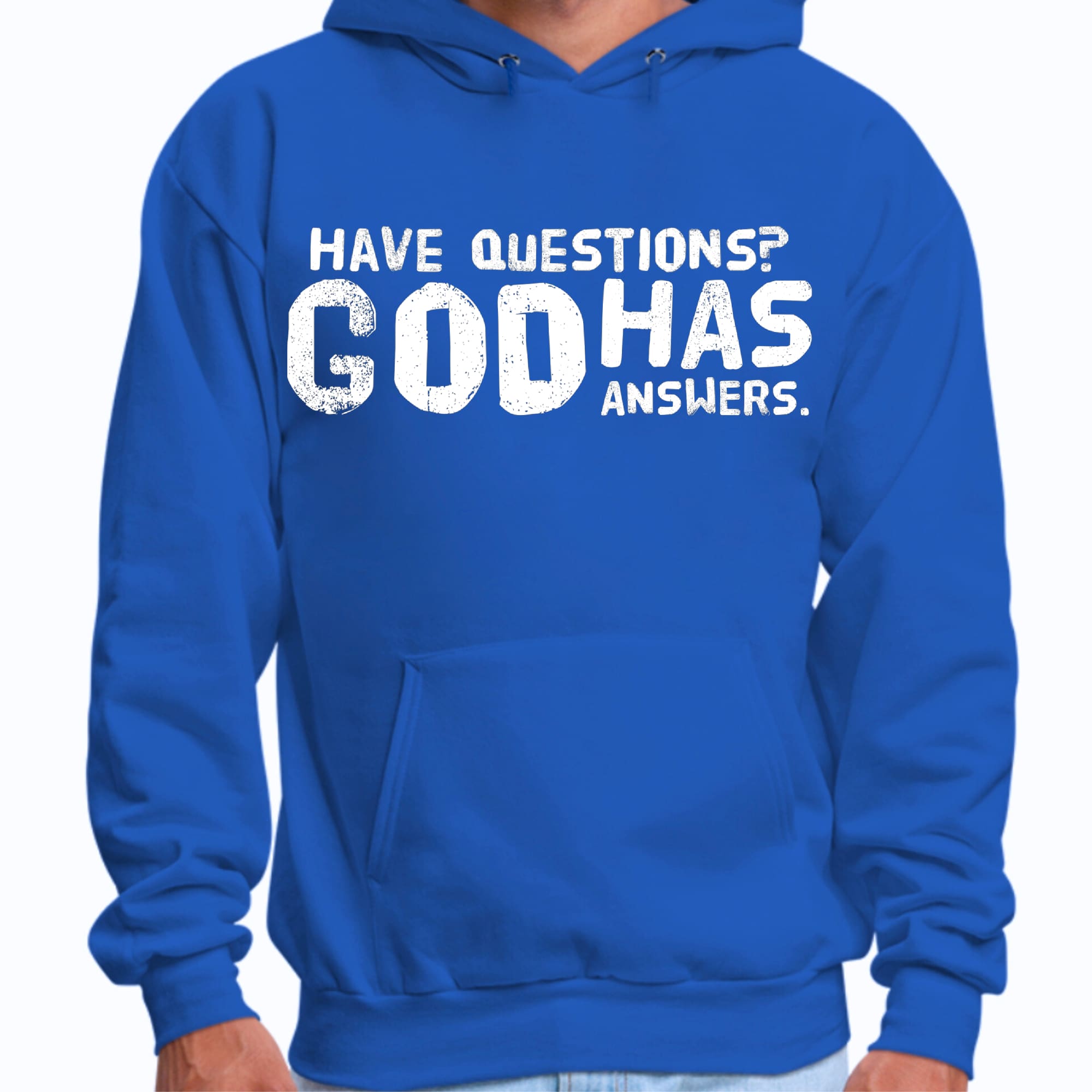 Mens Graphic Hoodie have Questions God has Answers