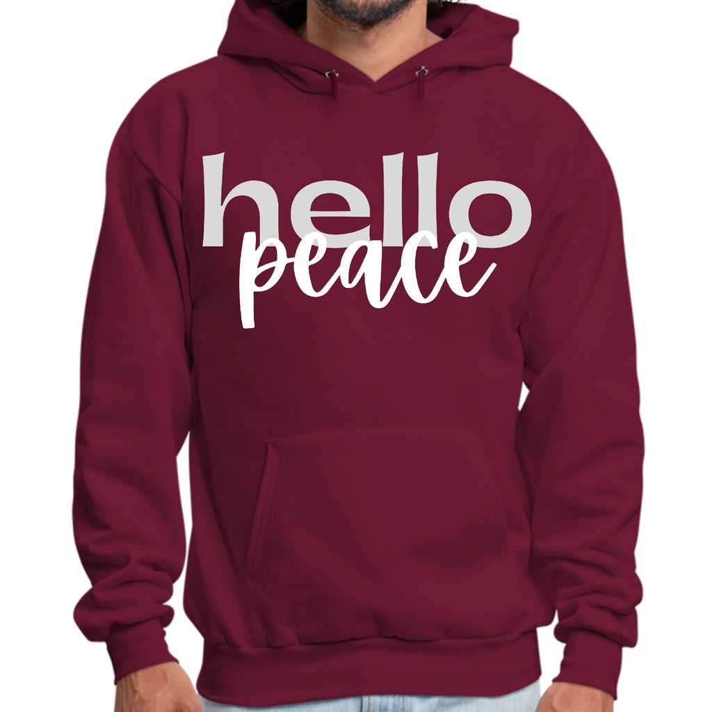 Mens Graphic Hoodie Hello Peace Motivational Peaceful Aspiration -