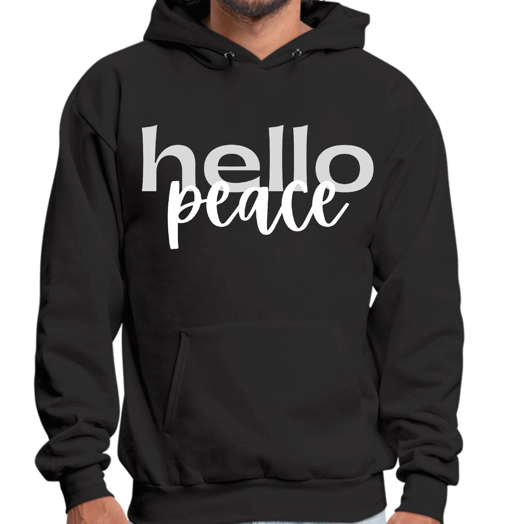 Mens Graphic Hoodie Hello Peace Motivational Peaceful Aspiration -