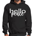 Mens Graphic Hoodie Hello Peace Motivational Peaceful Aspiration -