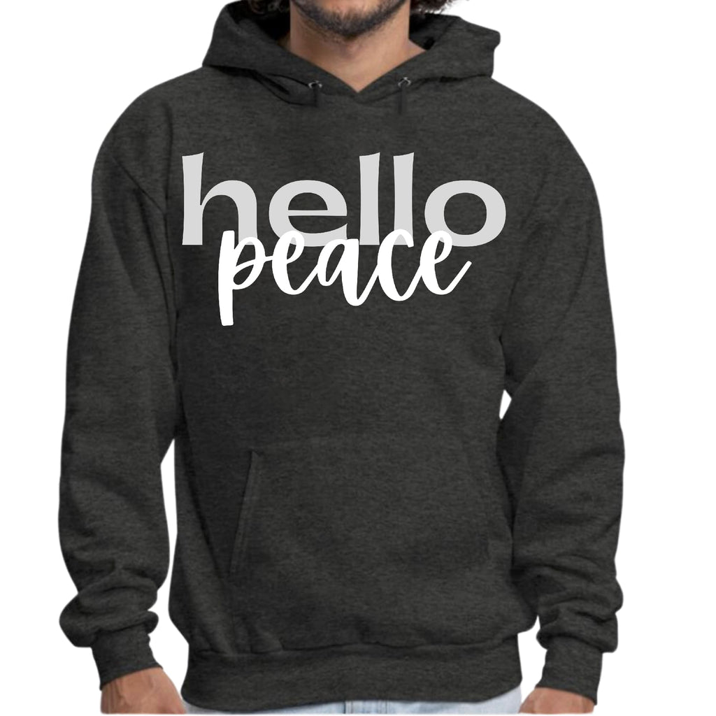 Mens Graphic Hoodie Hello Peace Motivational Peaceful Aspiration -