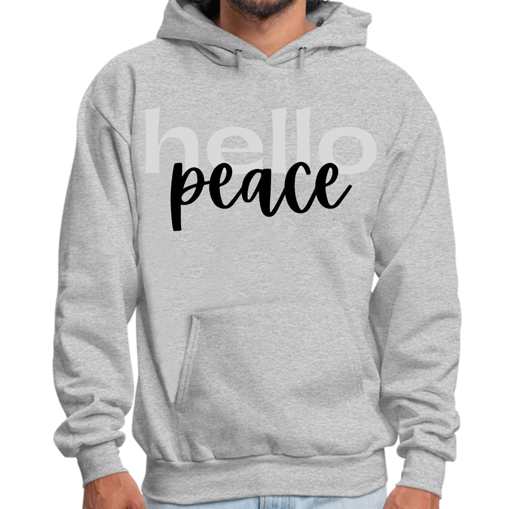 Mens Graphic Hoodie Hello Peace Motivational Peaceful Aspiration -