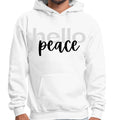 Mens Graphic Hoodie Hello Peace Motivational Peaceful Aspiration -
