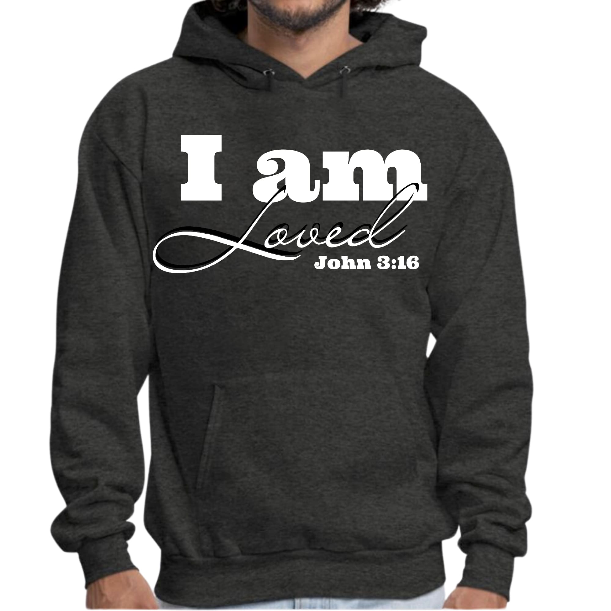 Mens Graphic Hoodie i am Loved - John 3:16 Illustration