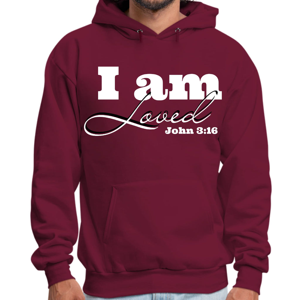 Mens Graphic Hoodie i am Loved - John 3:16 Illustration