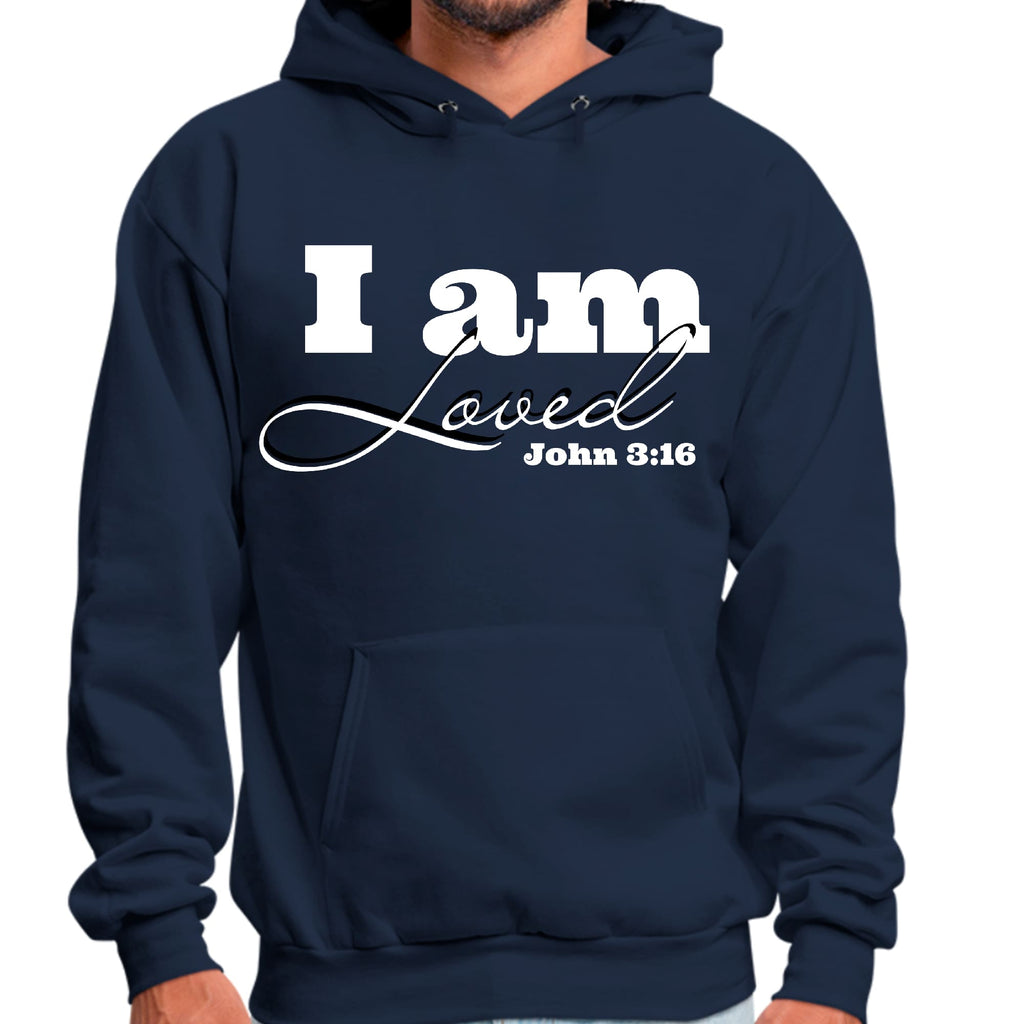 Mens Graphic Hoodie i am Loved - John 3:16 Illustration