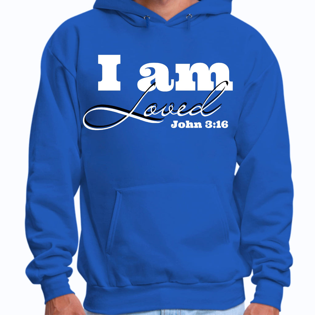 Mens Graphic Hoodie i am Loved - John 3:16 Illustration