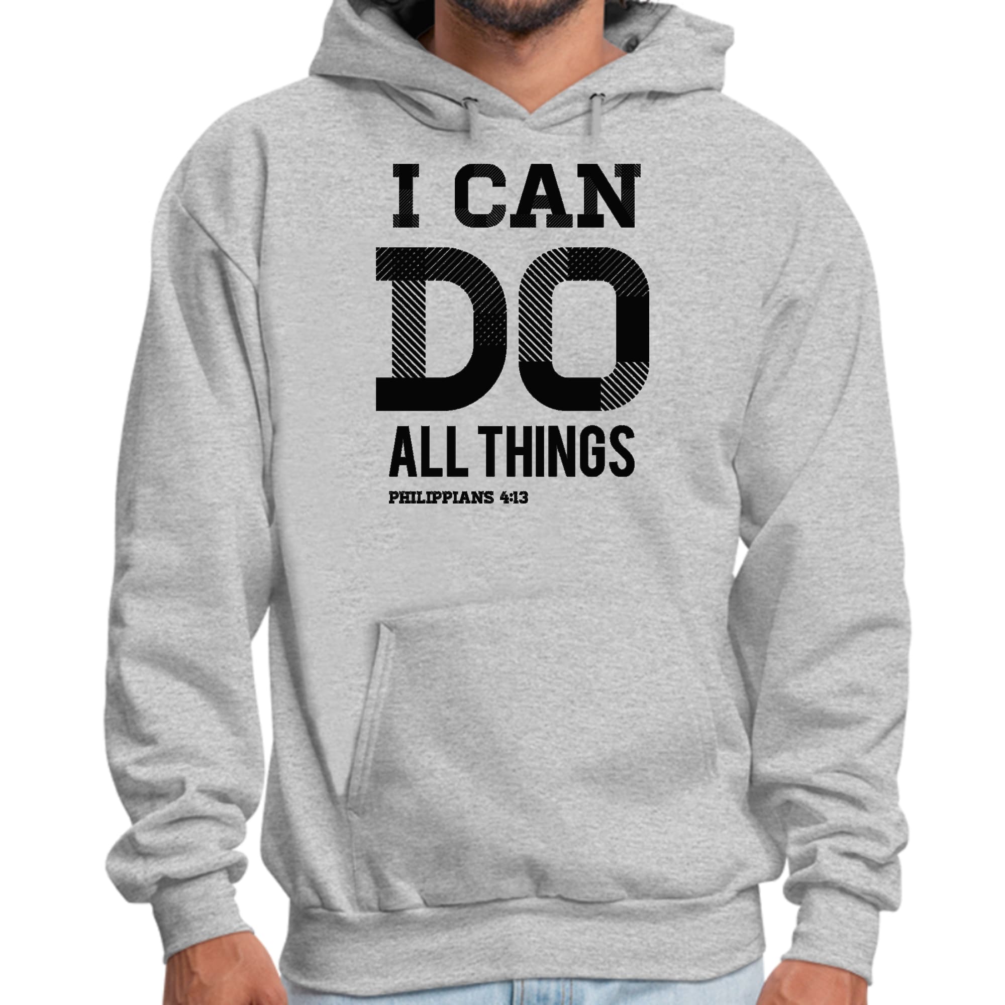 Mens Graphic Hoodie i can do All Things Philippians 4:13 Black