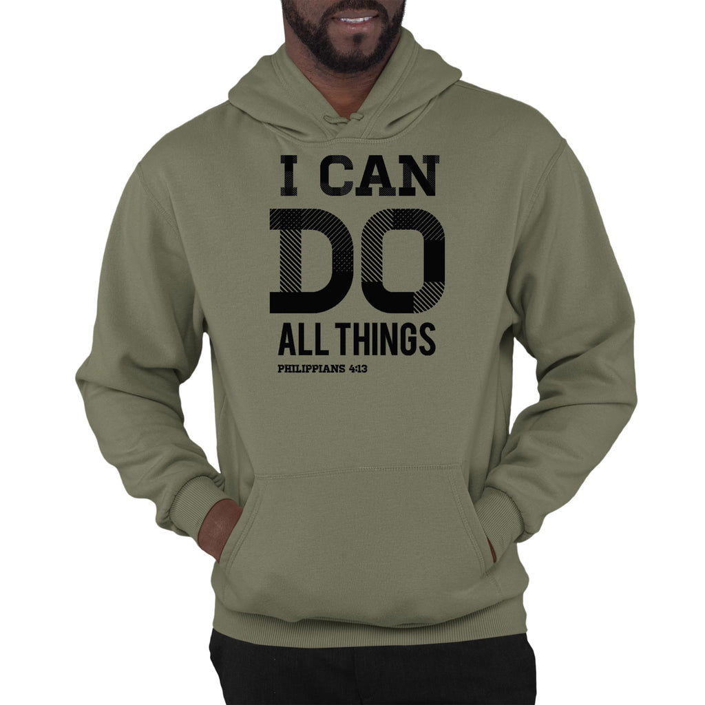 Mens Graphic Hoodie i can do All Things Philippians 4:13 Black